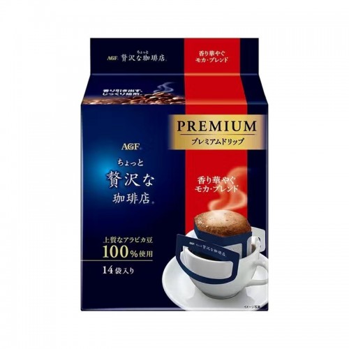 AGF - 贅沢咖啡店滴漏掛耳式咖啡香華芳醇摩卡咖啡14條袋裝
