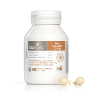 BioIsland - 澳洲嬰幼兒天然提取牛乳鈣軟膠囊 Milk Calcium for Kids (90粒)