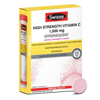 Swisse - 高濃度維他命C 1000mg 泡騰片 (士多啤梨味) 60片