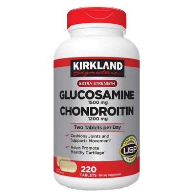 美國 KIRKLAND 葡萄糖胺 (1500mg) + 軟骨素 (1200mg) 220粒