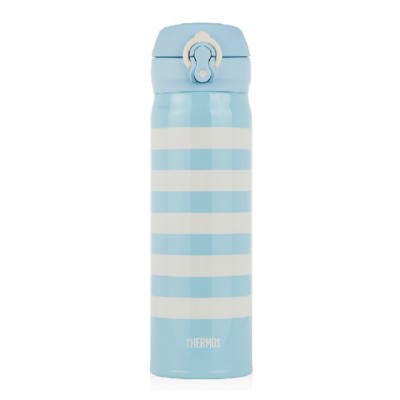 THERMOS 500毫升真空保溫瓶 (湖水藍間紋) 超輕