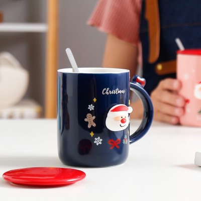 聖誕風陶瓷馬克杯連匙羹套裝辦公室咖啡杯